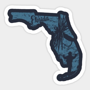 Florida Distressed Fly Fishing State Map Sticker